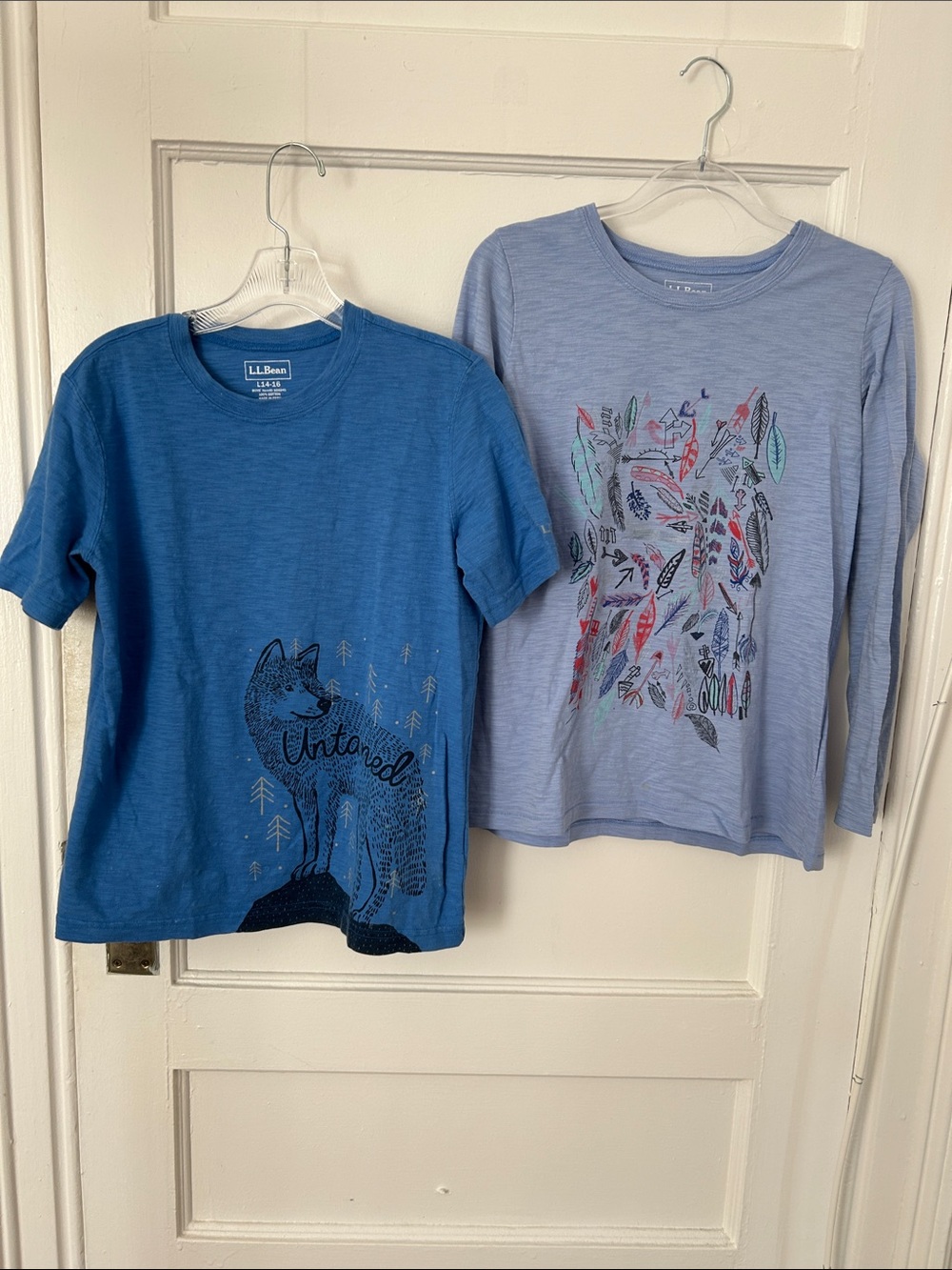 Two L.L. Bean Kids Vintage Graphic Tees, size L 14-16